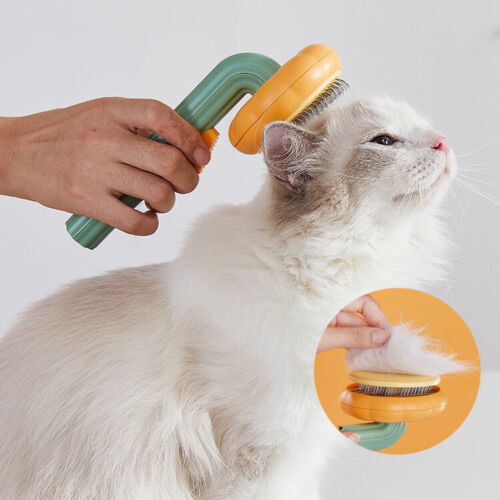 🎃 Pet Pumpkin Grooming Brush – Self-Cleaning Slicker for Dogs & Cats 🐶🐱