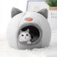 Cozy Winter Cat Bed – Deep Sleep Basket & Small Dog House Tent