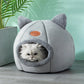 Cozy Winter Cat Bed – Deep Sleep Basket & Small Dog House Tent