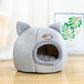 Cozy Winter Cat Bed – Deep Sleep Basket & Small Dog House Tent