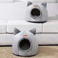 Cozy Winter Cat Bed – Deep Sleep Basket & Small Dog House Tent