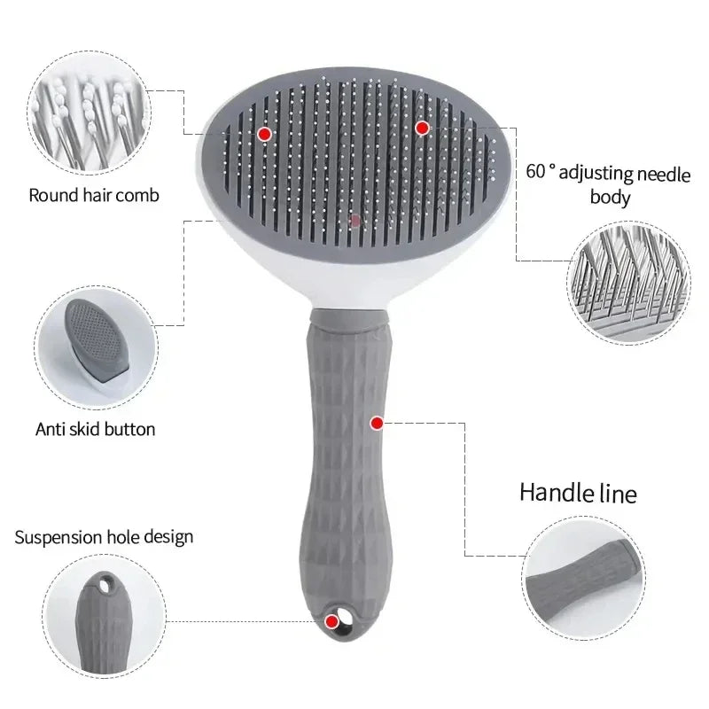 Self-Cleaning Pet Brush – Grooming Comb for Dogs & Cats