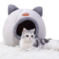 Cozy Winter Cat Bed – Deep Sleep Basket & Small Dog House Tent