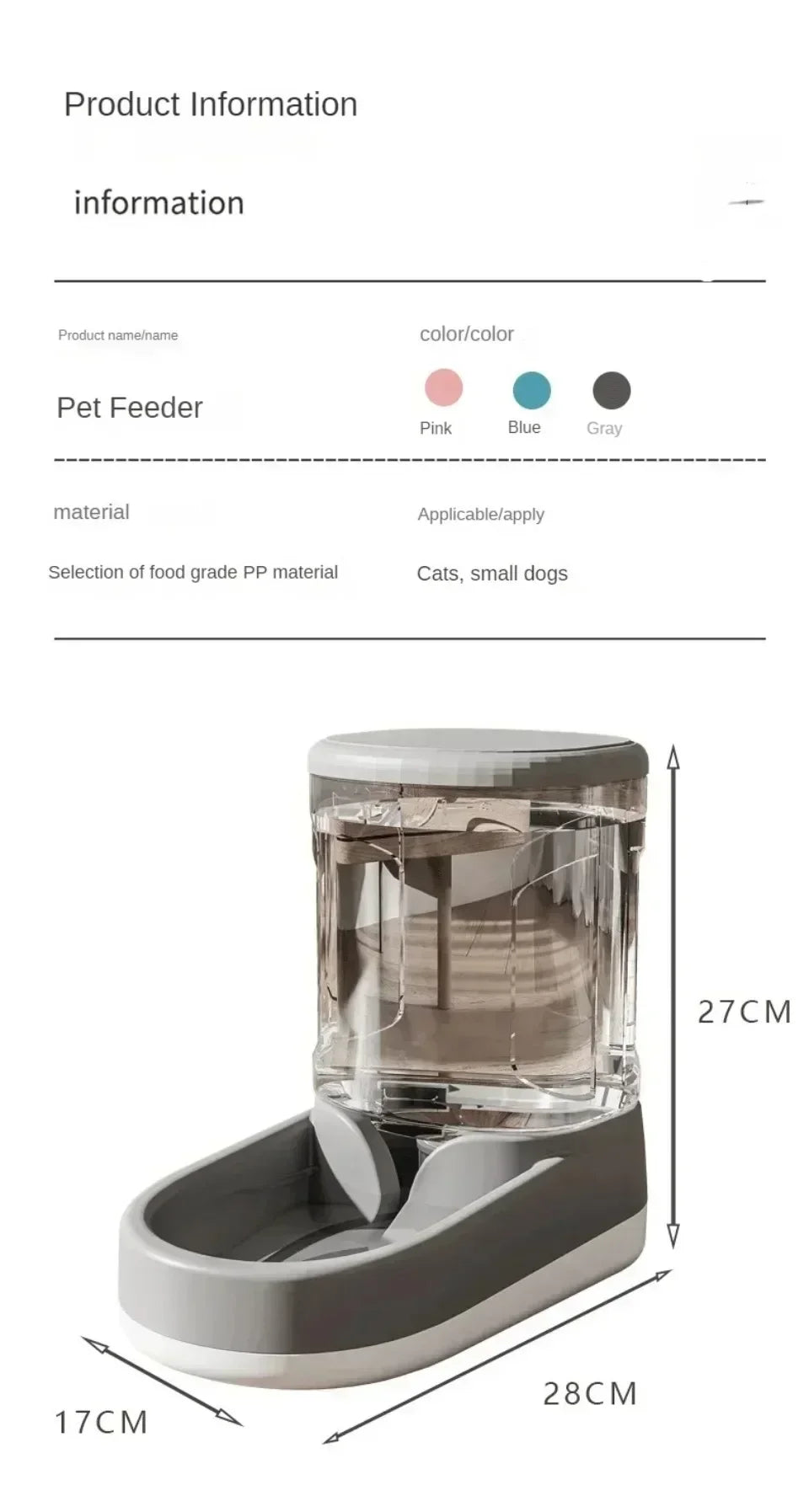 Automatic Pet Feeder & Water Dispenser – Food Bowl for Cats & Dog