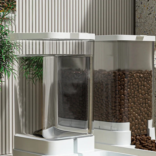 Automatic Pet Feeder & Water Bowl – Transparent Food Storage