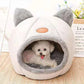 Cozy Winter Cat Bed – Deep Sleep Basket & Small Dog House Tent