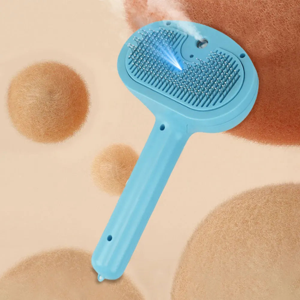 2-in-1 Cat Steam & Hair Remover Grooming Brush