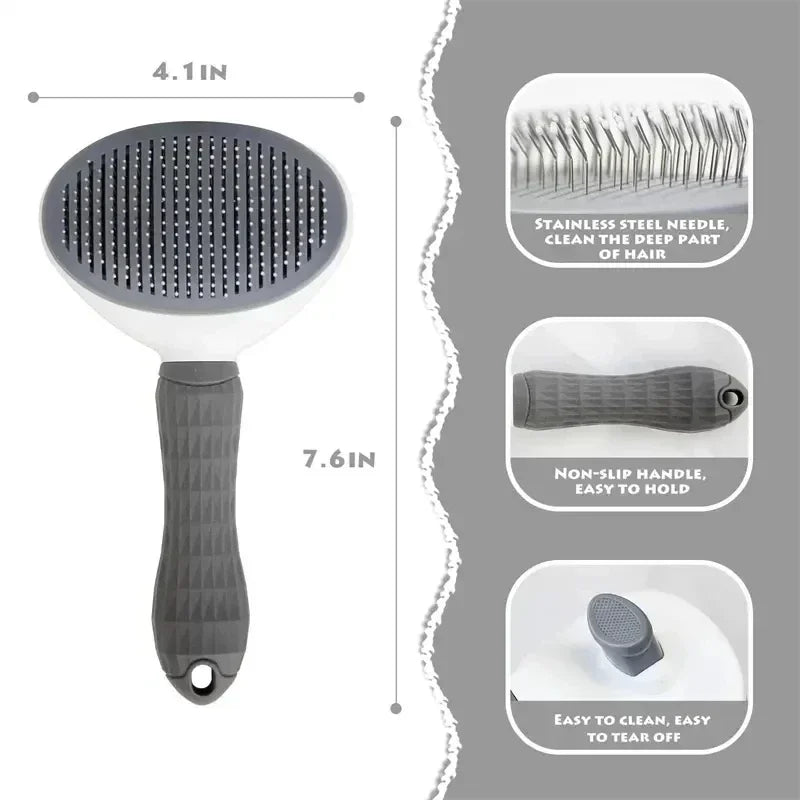 Self-Cleaning Pet Brush – Grooming Comb for Dogs & Cats