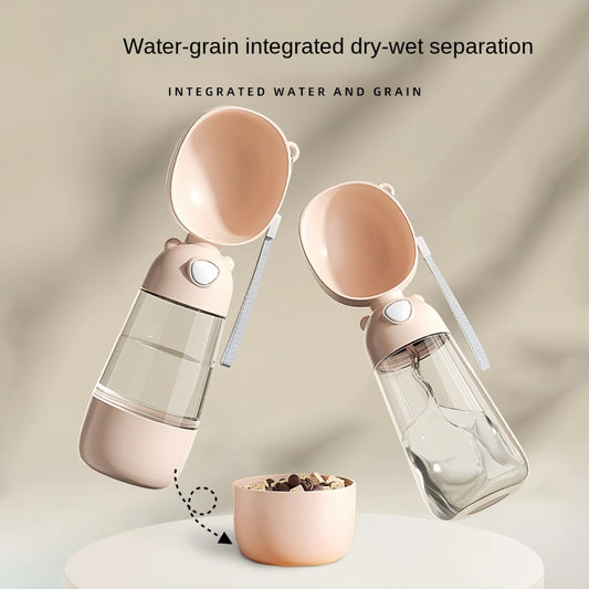 Travel-Friendly Pet Bottle: Food & Water Dispenser for Dogs/Cats