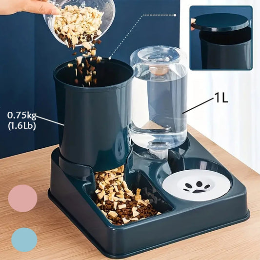 Automatic Pet Food And Water Feeder Gravity Food Feeder and Waterer
