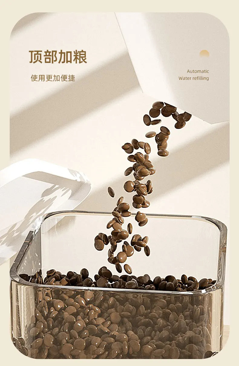 Automatic Pet Food Dispenser – Transparent Storage Bowl