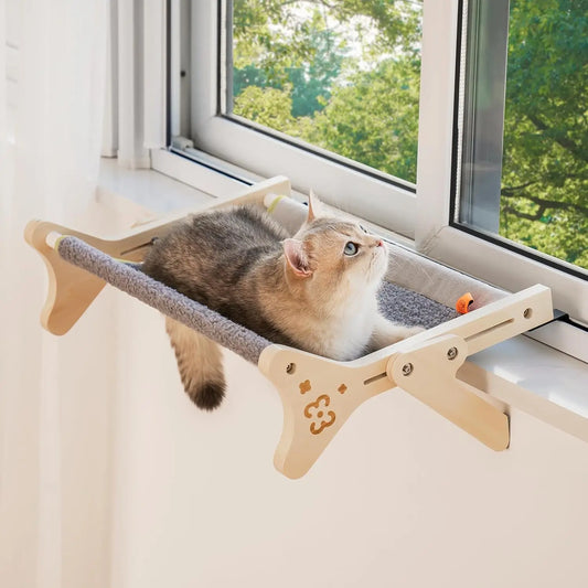 Mewoofun 2-in-1 Cat Window Perch & Hammock Bed - Adjustable & Steady”