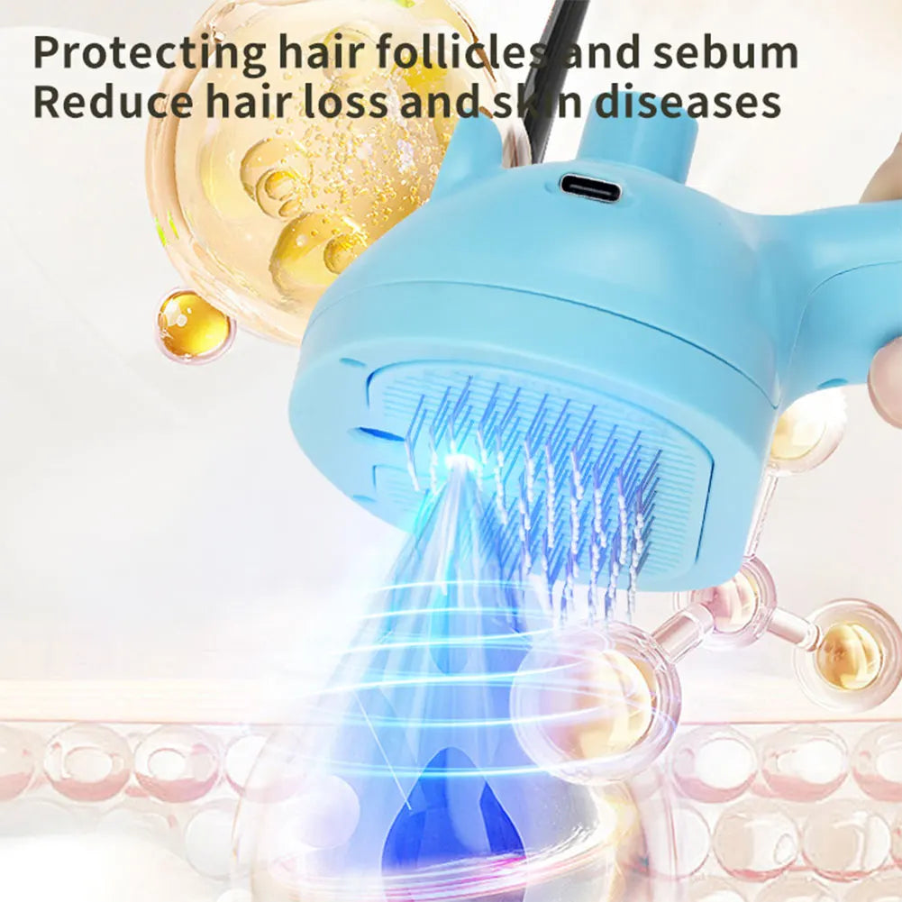 Rechargeable Cat Grooming Brush – Spray, Massage & Easy Clean🐶