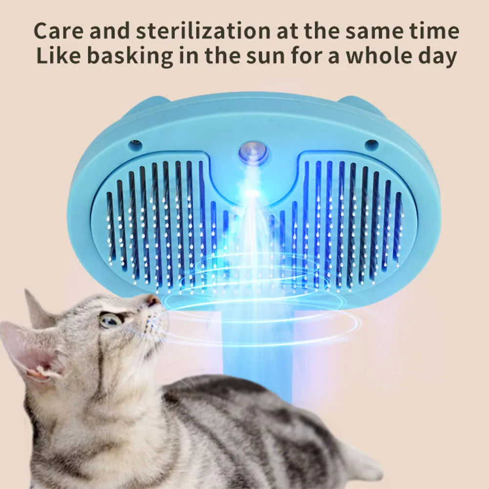 Rechargeable Cat Grooming Brush – Spray, Massage & Easy Clean🐶