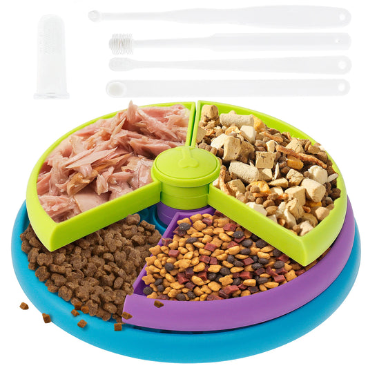 Dog Puzzle Slow Feeder Bowl – With Toothbrush Set