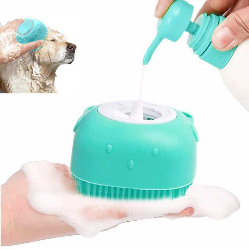 Silicone Pet Bathing Brush – Soft Massager & Cleaning Grooming Tool