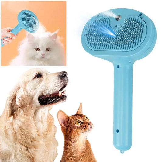 2-in-1 Cat Steam & Hair Remover Grooming Brush